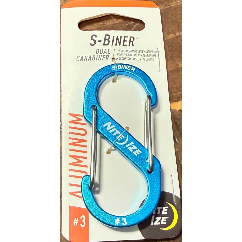 Nite Ize S-Biner Dual Carabiner Unisex Size 3 New Blue Aluminum SBA3-03-R6